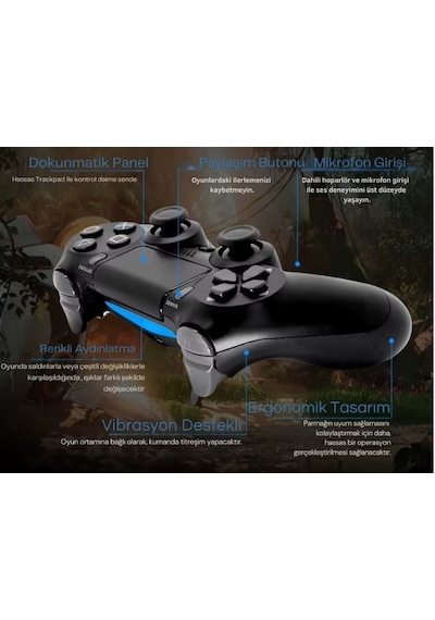 Electrima Doubleshock 4 Kablosuz Titreşimli Oyun Kolu Ps4 Siyah