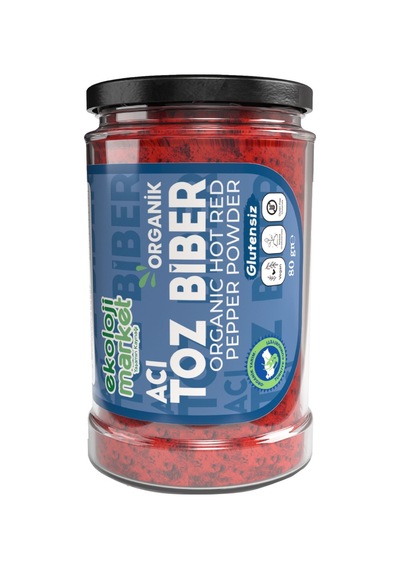 Organik Glutensiz Kavanoz Toz Biber Acı 80 Gr.