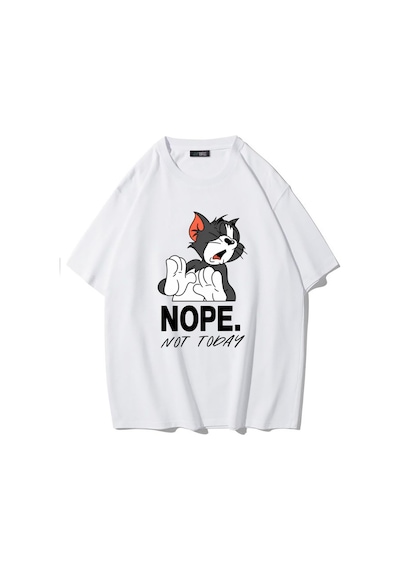 Brz Collectıon Brz Collection Unisex Oversize Nope Not Today T-shirt Beyaz Brz Collectıon Brz Collection Unisex Oversize Nope Not Today T-shirt Beyaz