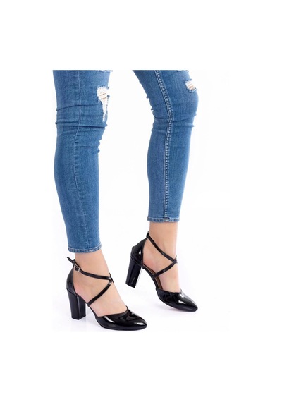 Frm Kadın Moda Şık Platin Ayna Topuklu Klasik Ayakkabı Topuklu Düğün siyah