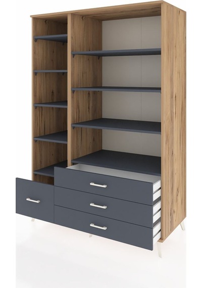 Kronos Dolap 9 Raflı 4 Çekmeceli 132x59x195 Çam-antrasit/antrasit Antrasıt/antrasıt Kronos Dolap 9 Raflı 4 Çekmeceli 132x59x195 Çam-antrasit/antrasit Antrasıt/antrasıt