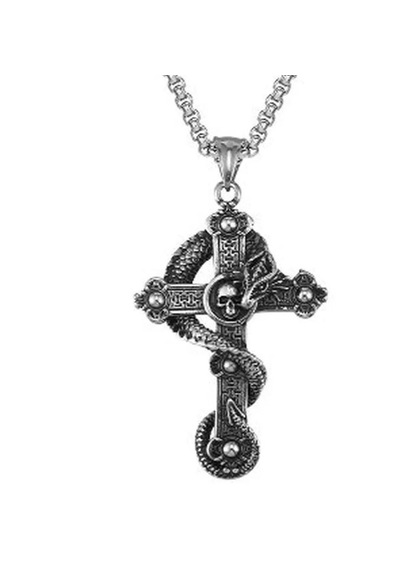 Paslanmaz Çelik Gotik Tarz Ejderha Detaylı Kurukafa Haç Kolye Gümüş Paslanmaz Çelik Gotik Tarz Ejderha Detaylı Kurukafa Haç Kolye Gümüş