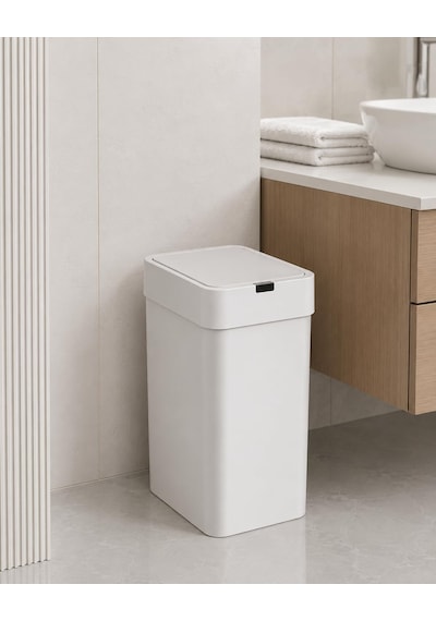 9 Litre Slim Sensörlü Çöp Kovası, Otomatik Temassız Akıllı Çöp Kutusu, Sessiz Kapanan, 2 Aa Pille Çalışan,