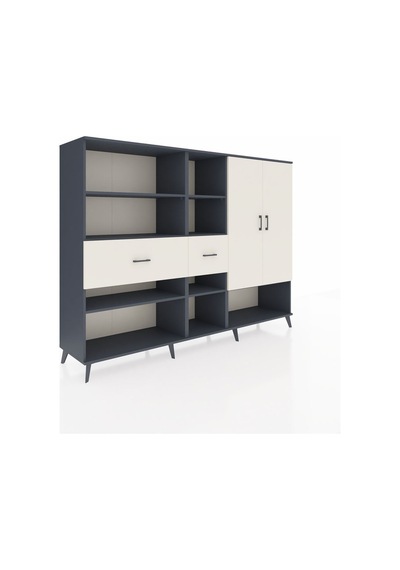 Hyperion Dolap 10 Raflı 2 Çekmeceli 2 Kapaklı 220x44x163 Antrasit Antrasit-aytaşı Hyperion Dolap 10 Raflı 2 Çekmeceli 2 Kapaklı 220x44x163 Antrasit Antrasit-aytaşı