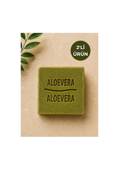2'li Doğal Aloe Vera Sabunu 120-140 Gr El Yapımı Bitkisel Nemlendirici Yüz, Vücut Ve Saç Sabunu - 62752598 Diğer