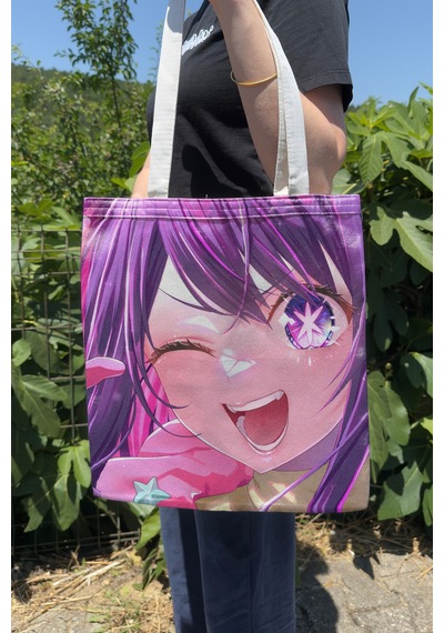 Zipzap Oshi No Ko V3 Yazlık Kışlık Çift Taraflı Kanvas Baskı Bez Çanta Anime Çantası