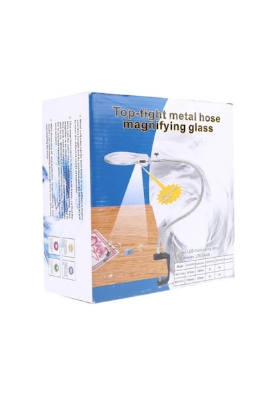 -2.5x130 Mm 5x24 Mm Led Aydınlatmalı Büyüteç,masa Üstü Metal Hortum Mandallı-mg15124-c Diğer
