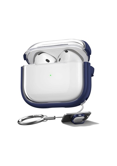 Caseonn Apple Airpods Uyumlu 5 Kılıf Renkli Kenar Kilitli Kapak Lacivert