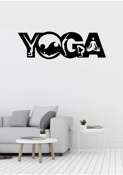 Yoga Yazılı Dekoratif Metal Duvar Süsü