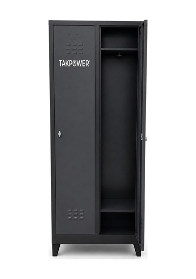 Takpower 2 Kapaklı Metal Dolap - Soyunma Dolabı Antrasit Gri