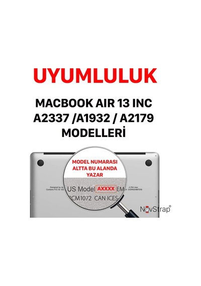 Novstrap Apple Uyumlu MacBook Air 13 İnç M1 A2337 A1932 A2179 İle Touchpad Trackpad Koruyucu Film