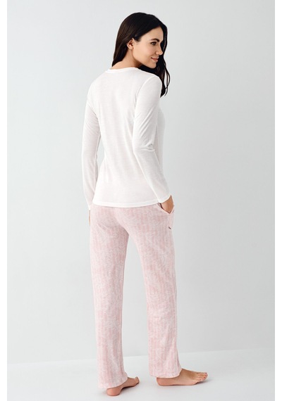 Pierre Cardin Kadın Beyaz Pijama Takımı Pc9085-s-v2 Beyaz