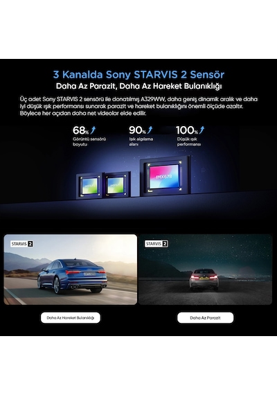 Viofo A329ww 3 Kanal 4k Tır Ve Kamyon Araç Kamerası Ön 4k + Çift 2k Hdr Su Geçirmez Arka Kamera, Sony Starvıs 2 Sensör