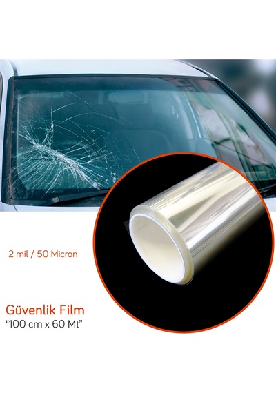 Carub Güvenlik Cam Filmi 100 Cm X 60 Mt Çizilmez 2 Mil/50 Mic Sf50cl Br1221101