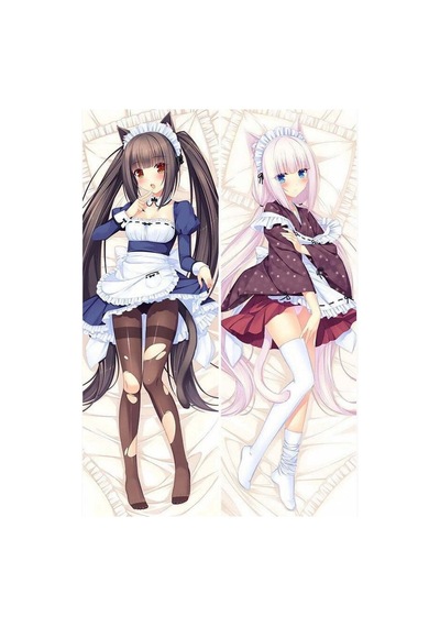 Owl Bag Nekopara - Chocola And Vanilla Desenli Cift Yön Baskılı Sarılma Yastığı Kılıfı Çok Renkli