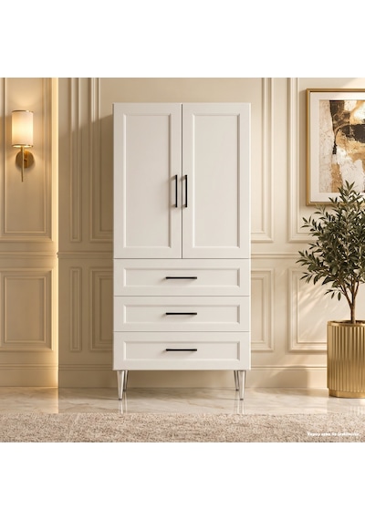 Lugano Çok Amaçlı Dolap 60 Cm 2 Kapak 3 Çekmece Lake Saf Beyaz Ral 9010 - Çok Amaçlı Kiler Dolabı Lugano Çok Amaçlı Dolap 60 Cm 2 Kapak 3 Çekmece Lake Saf Beyaz Ral 9010 - Çok Amaçlı Kiler Dolabı