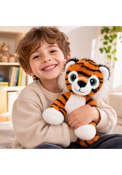 Yeşil Gözlü Kaplan Peluş Oyuncak 25 Cm Çok Renkli