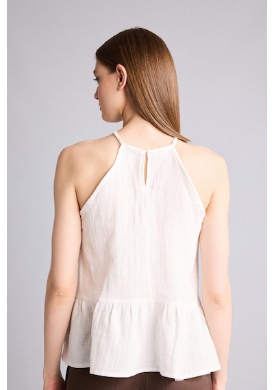 Defacto Regular Fıt Halter Yaka Müslin Kolsuz Bluz H5972ax26smwt34 Beyaz-wt34