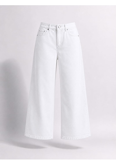Ymr Moda Tensel Palazzo Jeans Beyaz