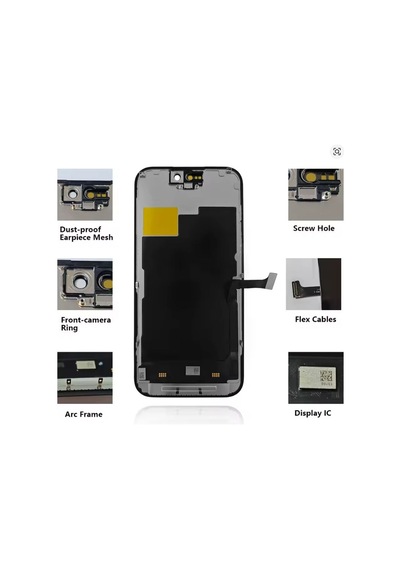Apple iPhone Uyumlu 15 Pro A Kalite Ön Lcd Ekran Dokunmatik Sıvı Bandı Kırılmaz Tamir Seti Set