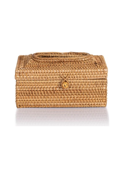 Meander Rattan El Yapımı Dikdörtgen Büyük Boy Peçetelik 23x12x11c Naturel