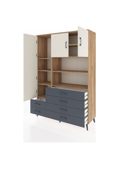 Hyperion Dolap 8 Raflı 6 Çekmeceli 3 Kapaklı 132x44x195 Çam-aytaşı/antrasit Aytası/antrasıt Hyperion Dolap 8 Raflı 6 Çekmeceli 3 Kapaklı 132x44x195 Çam-aytaşı/antrasit Aytası/antrasıt