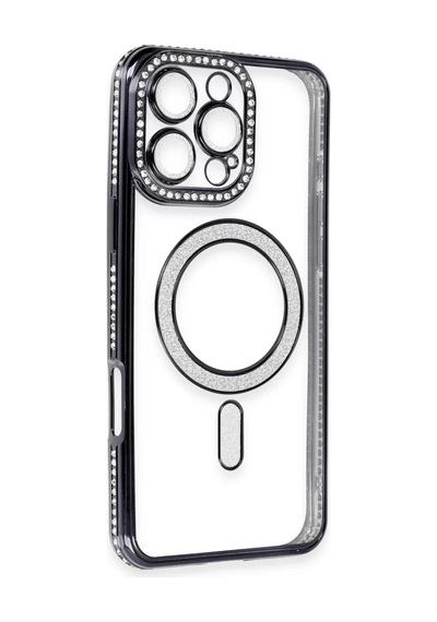 Newface Apple İphone 16 Pro Max Kılıf Joke Simli Magneticsafe Kılıf - Gri