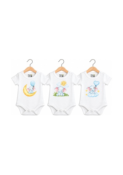 Babylimon Pamuklu Bebek Body - 3'lü Sevimli Fil Set - Bebek Zıbın Badi- Yazılı Zıbın Beyaz - 936528717 Beyaz Babylimon Pamuklu Bebek Body - 3'lü Sevimli Fil Set - Bebek Zıbın Badi- Yazılı Zıbın Beyaz - 936528717 Beyaz