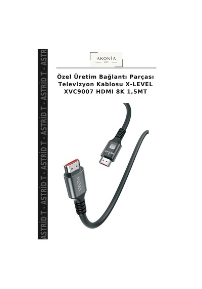 Özel Üretim Bağlantı Parçası Televizyon Kablosu X-level Xvc9007 Hdmı 8k 1,5mt