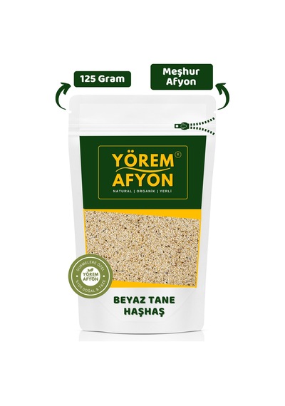 Afyon Yöresinde Geleneksel Hamur İşlerinin Sırrı Saf Tane Beyaz Haşhaş Papaver Somniferum 125gr.