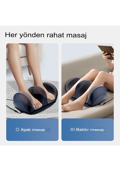 Kablosuz 3d Ayak & Baldır Masaj Aleti, Derin Yoğurma & Isıtma Rahatlama Elastomer Bacak Masaj Aleti Siyah