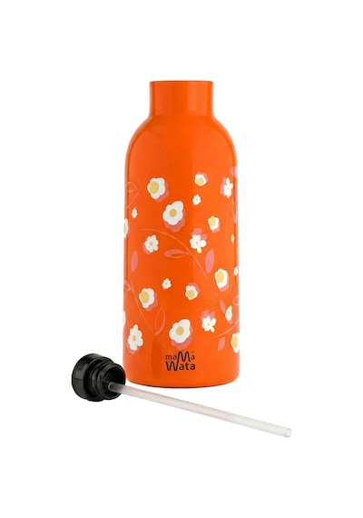 Mamawata Sunlight Pipetli Çocuk Termos Matara 470 Ml Paslanmaz Çelik Sızdırmaz Yalıtımlı Suluk Turuncu