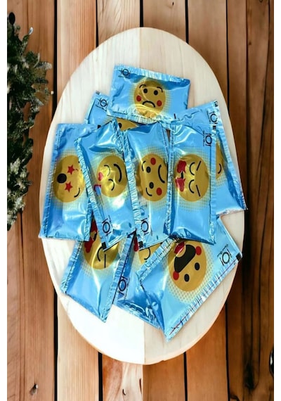 Tek Kullanımlık Islak Mendil 1000 Adet 6x10 CM Emoji Baskılı