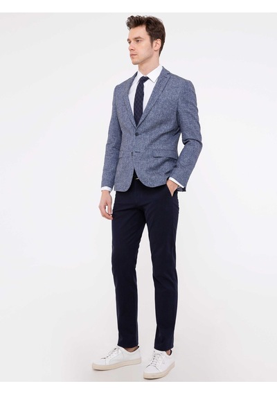Cacharel Lacivert Slim Fit Kanvas Pantolon