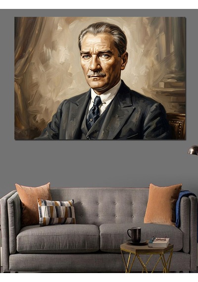 Ulu Önder Mustafa Kemal Atatürk Dekoratif Kanvas - Mdf Ahşap Tablo