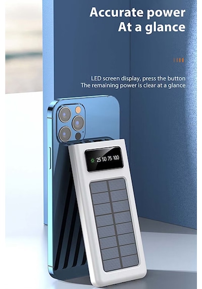 20.000 Mah Powerbank / Solar Güneş Enerjili / Işıklı / Dijital Gö Diğer