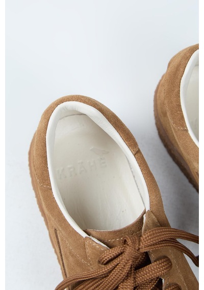 Krahe Palminteri Erkek Hakiki Deri Bağcıklı Kum Sneakers