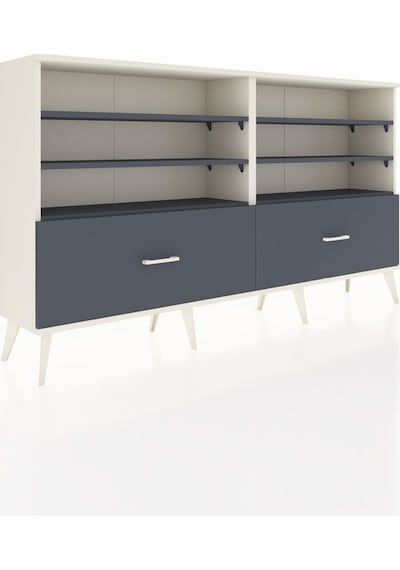 Arges Konsol 6 Raflı 2 Çekmeceli 176x30x99 Aytaşı-antrasit Aytaşı-antrasit