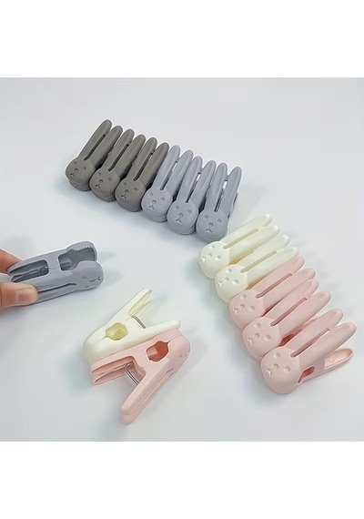 Pastel Tonlarda Tavşan Figürlü Mandal Çeşitleri, Dekoratif Ve Pratik Çamaşır Asma Mandalı 16'lı Pembe