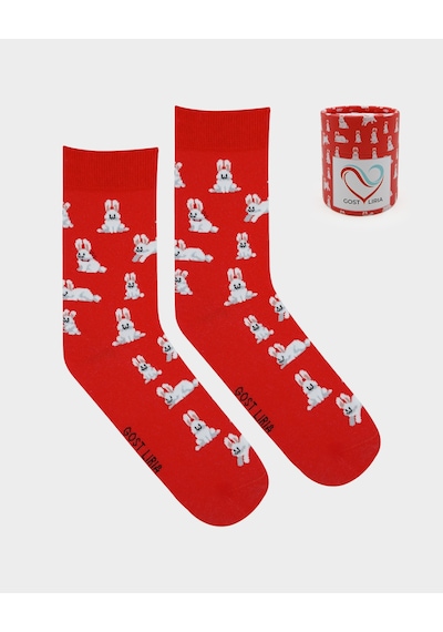 Gost Liria Rabbit Socks Desenli Unisex Soket Çorap Kırmızı