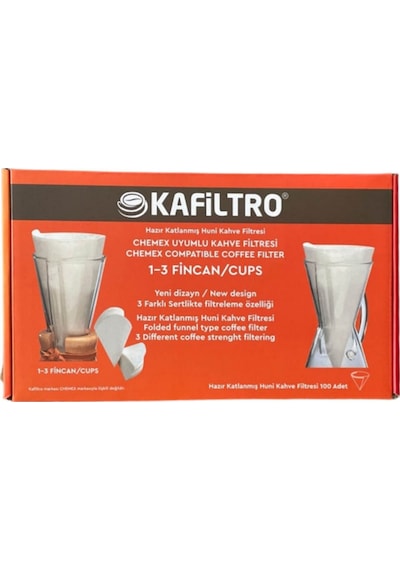 Kafiltro Chemex Uyumlu Kağıt Filtre 1-3 Fincan 100 Adet