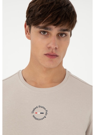 U.S. Polo Assn. Erkek Regular Fit Bisiklet Yaka Taş Sweatshirt 50293436-VR049
