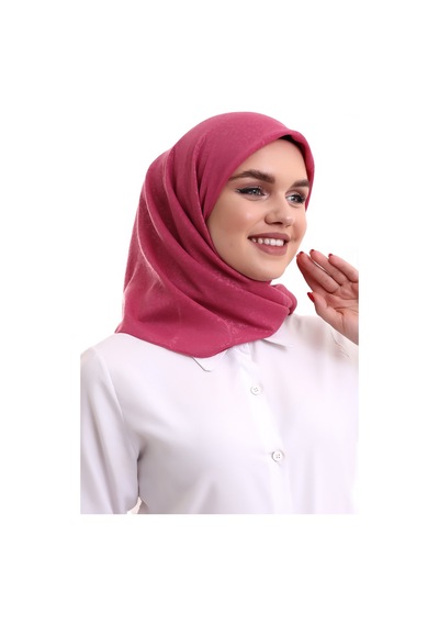 Kofra Desenli Baş Örtü - Gül Kurusu