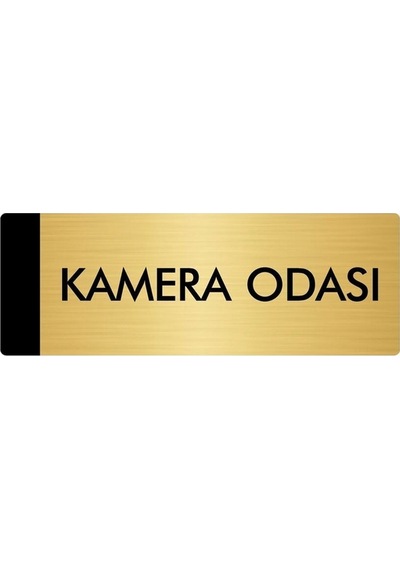 Metal Yönlendirme Levhası, Departman Kapı Isimliği Kamera Odası 5x20 Cm Altın Renk