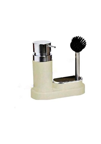 Polen Sıvı Sabunluk Ve Fırça Mutfak Seti, 20 X 8,5 X 19,5 Cm, Bej 000 Açık Krem