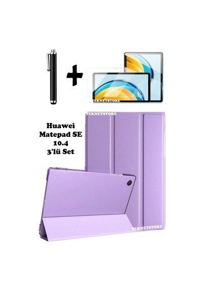 Huawei Matepad Se 10.4 Uyumlu Flip Smart Standlı Uyku Modlu Tablet Kılıfı Ekran Koruyucu Kalem Kılıf