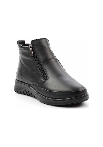 Siyah Hakiki Deri Kadın Bot & Bootie K02331190003 Siyah