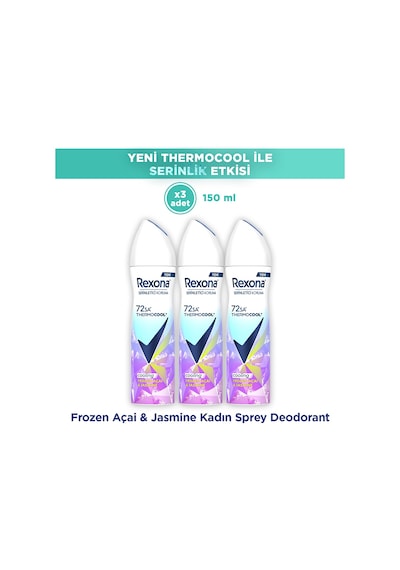 Rexona Thermocool Kadın Sprey Deodorant Frozen Açai & Jasmine 150 Ml X3