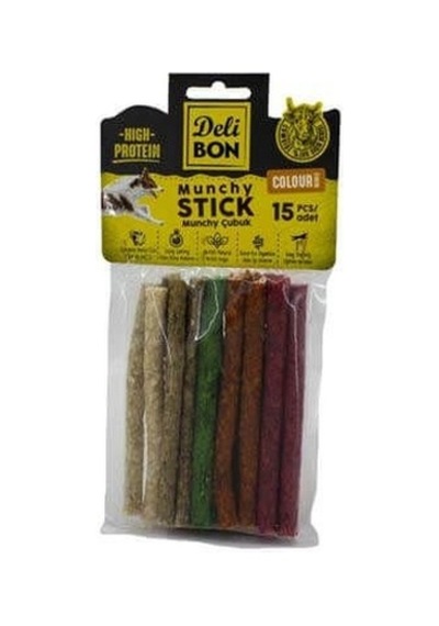 Delibon Deri Munchy Çubuk Orta Boy 15li Paket Karışık Renk