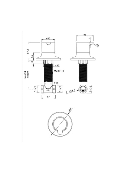 Kale D100 Stop Valf 1/2" Krom